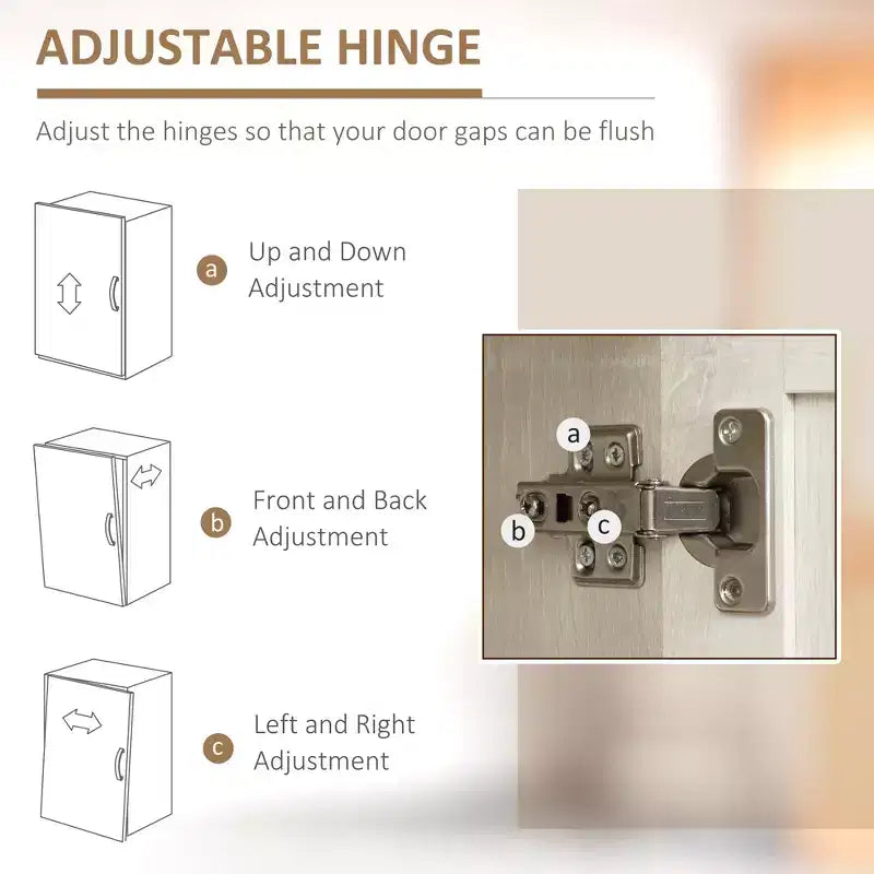 63" 2-Door Kitchen Pantry Storage Cabinet – Brown / Orange / Tan / White, 5-Tier Shelving, 1 Person