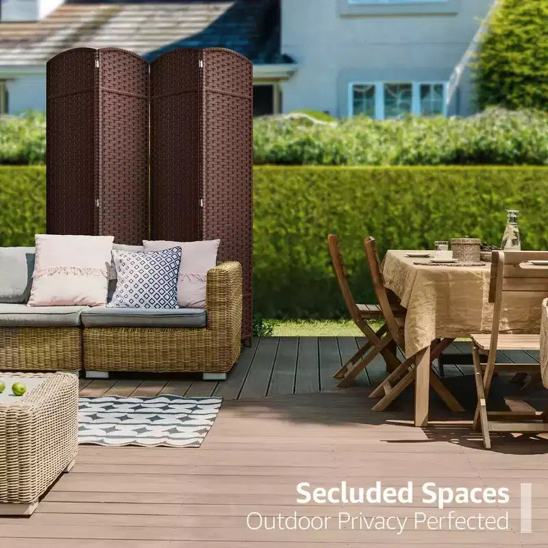 Sorbus 4 Panel Room Divider Panel, 6 ft. Tall Extra Wide Double Hinged Panels - Folding Privacy Screens
