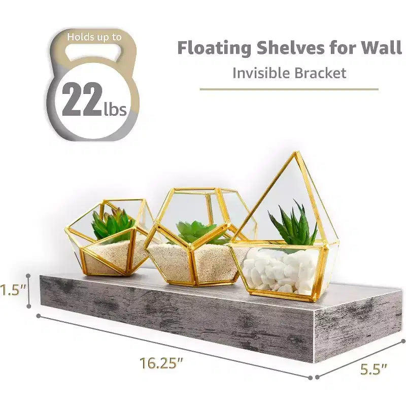 Sorbus 4 Pack Wall Mounted Floating Shelves - for storage and displaying showpieces, home decor items, and other prized possessions