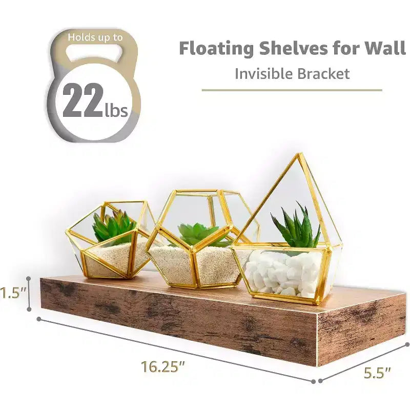 Sorbus 4 Pack Wall Mounted Floating Shelves - for storage and displaying showpieces, home decor items, and other prized possessions