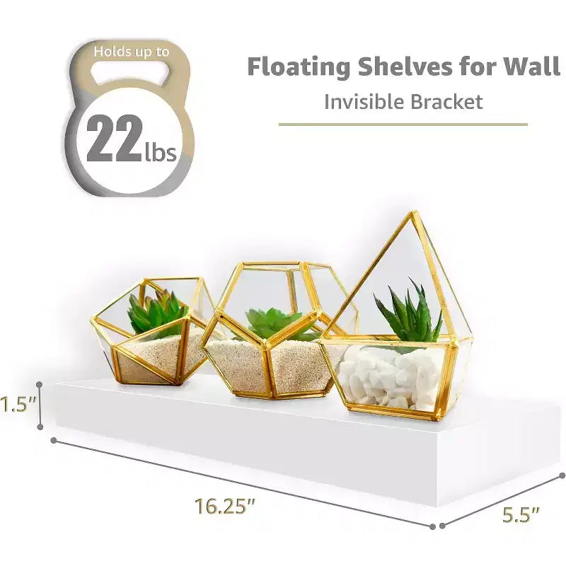 Sorbus 4 Pack Wall Mounted Floating Shelves - for storage and displaying showpieces, home decor items, and other prized possessions