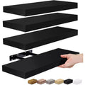 Sorbus 4 Pack Wall Mounted Floating Shelves - for storage and displaying showpieces, home decor items, and other prized possessions
