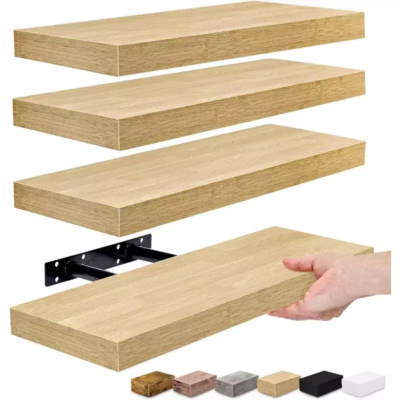 Sorbus 4 Pack Wall Mounted Floating Shelves - for storage and displaying showpieces, home decor items, and other prized possessions