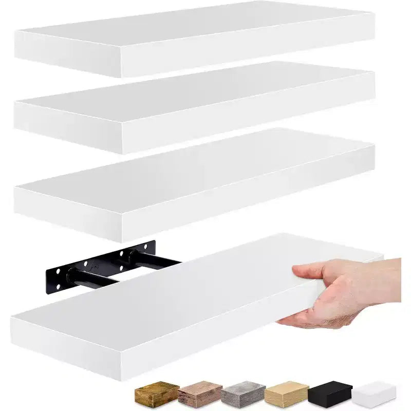 Sorbus 4 Pack Wall Mounted Floating Shelves - for storage and displaying showpieces, home decor items, and other prized possessions
