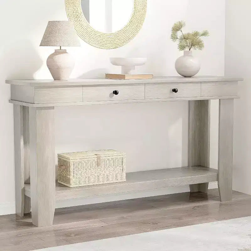54 Console Table for Entryway - Farmhouse Entryway Table with Storage and Drawers, Small Entry Tables for Hallway Behind Couch Table Sofa Table
