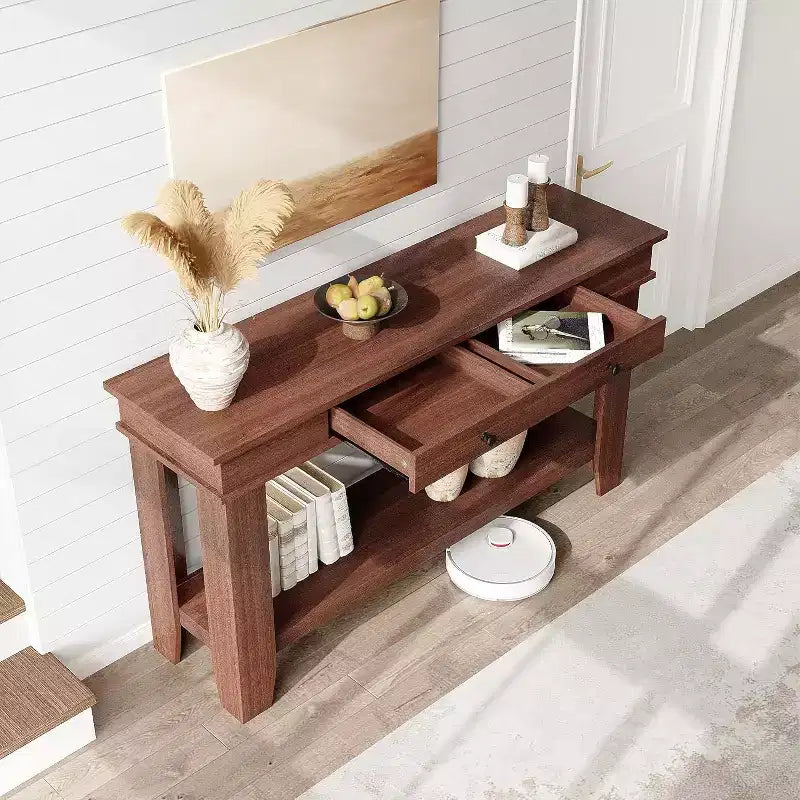 54 Console Table for Entryway - Farmhouse Entryway Table with Storage and Drawers, Small Entry Tables for Hallway Behind Couch Table Sofa Table
