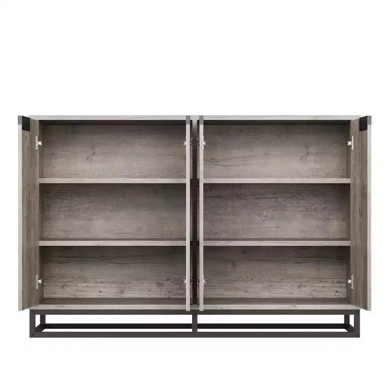 4 Doors and Shelves,Buffet Storage Cabinet, Sideboard Modern Credenza