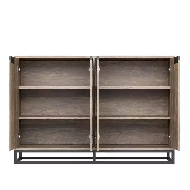 4 Doors and Shelves,Buffet Storage Cabinet, Sideboard Modern Credenza