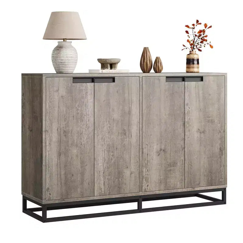 4 Doors and Shelves,Buffet Storage Cabinet, Sideboard Modern Credenza