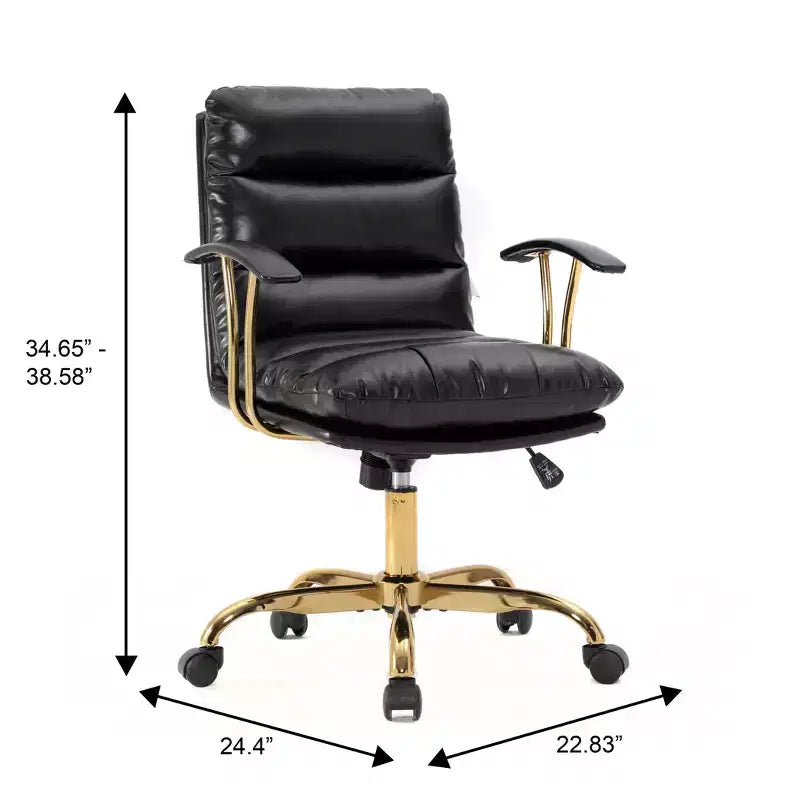 HomeStock 42 in.H Adjustable Height Black Cushion Seat Material with Swivels Executive Office Chairs