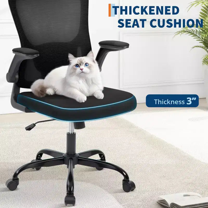 Ergonomic Office Chair, Swivel Rolling Computer Desk Chair, Adjustable Headrest & Lumbar , Rolling Mesh Chair, Flip-Up Armrest