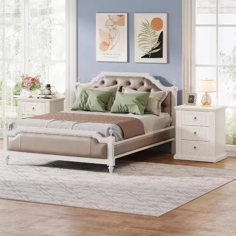 Lantine 3-Drawer Nightstand, Modern Night Stand with Storage Drawers, Wood Bedside Table Side End Table for Bedroom, Beige Visit the Tribesigns Store