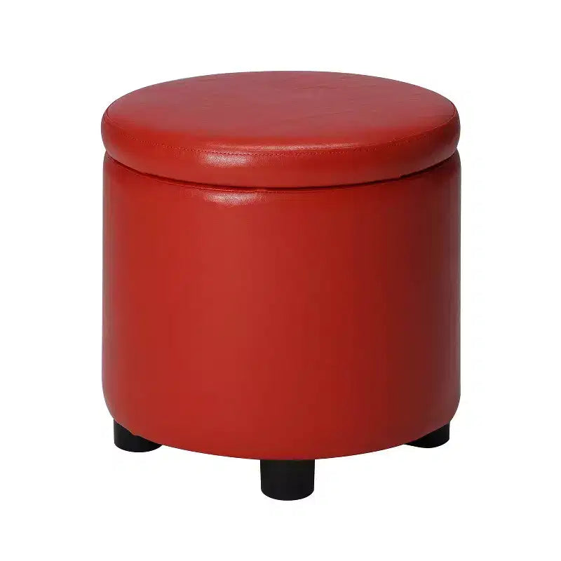 HomeStock Comfort Round Accent Storage Ottoman with Reversible Tray Lid
