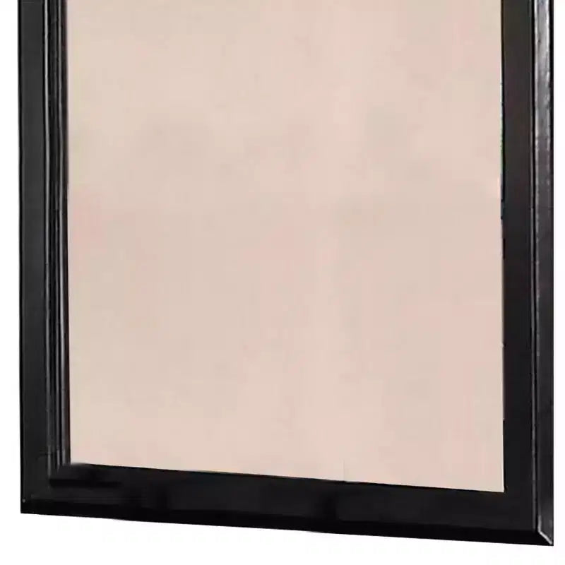 Royal Hampton 36 Inches Rectangular Wood Encased Mirror, Black