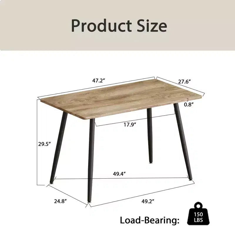 GDFStudio Freya Modern Wooden Dining Table