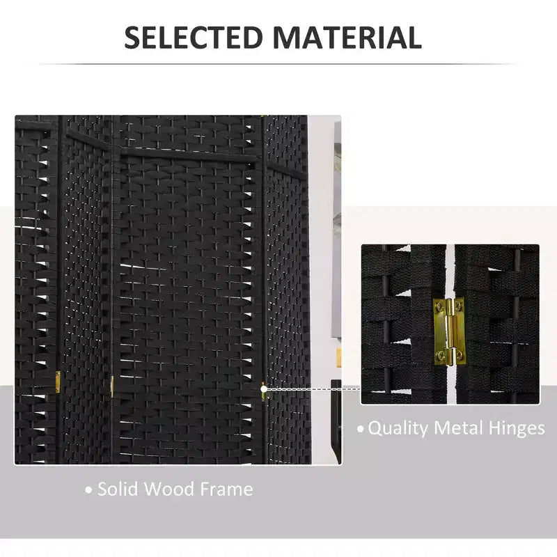 Folding Room Divider Screen 6 Panel 5.6 ' Tall Privacy Screen Freestanding Room Partition for Home Office
