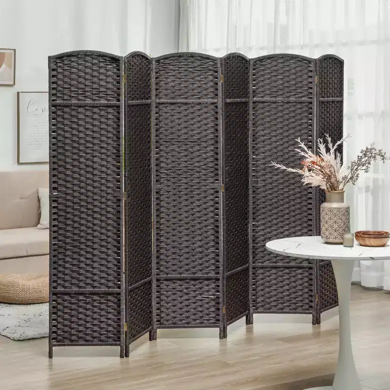 Folding Room Divider Screen 6 Panel 5.6 ' Tall Privacy Screen Freestanding Room Partition for Home Office