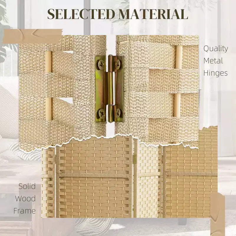 Folding Room Divider Screen 6 Panel 5.6 ' Tall Privacy Screen Freestanding Room Partition for Home Office