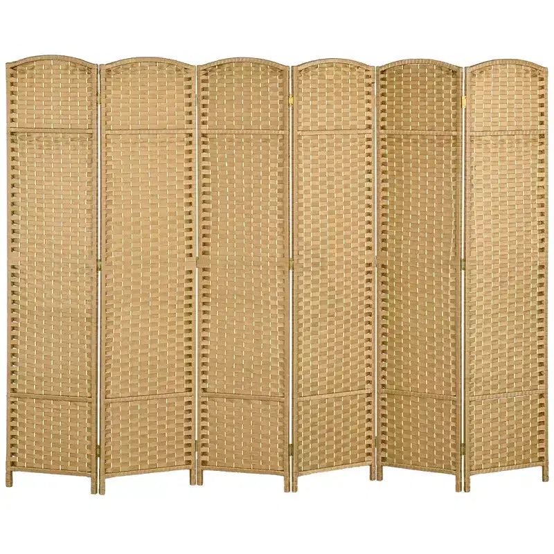 Folding Room Divider Screen 6 Panel 5.6 ' Tall Privacy Screen Freestanding Room Partition for Home Office