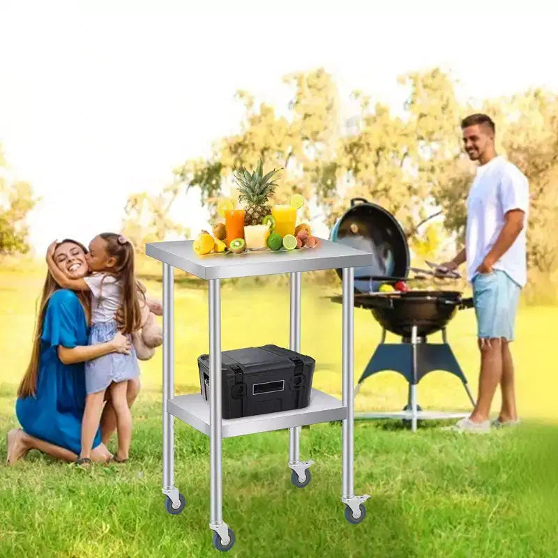 Stainless Steel Table for Prep & Work, Commercial Heavy Duty Prep Table with Adjustable Undershelf for Restaurants