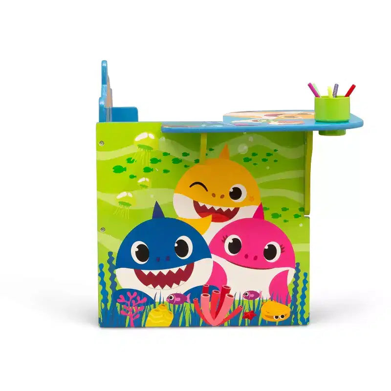 Delta Children Baby Shark Kids Chair Desk with Storage