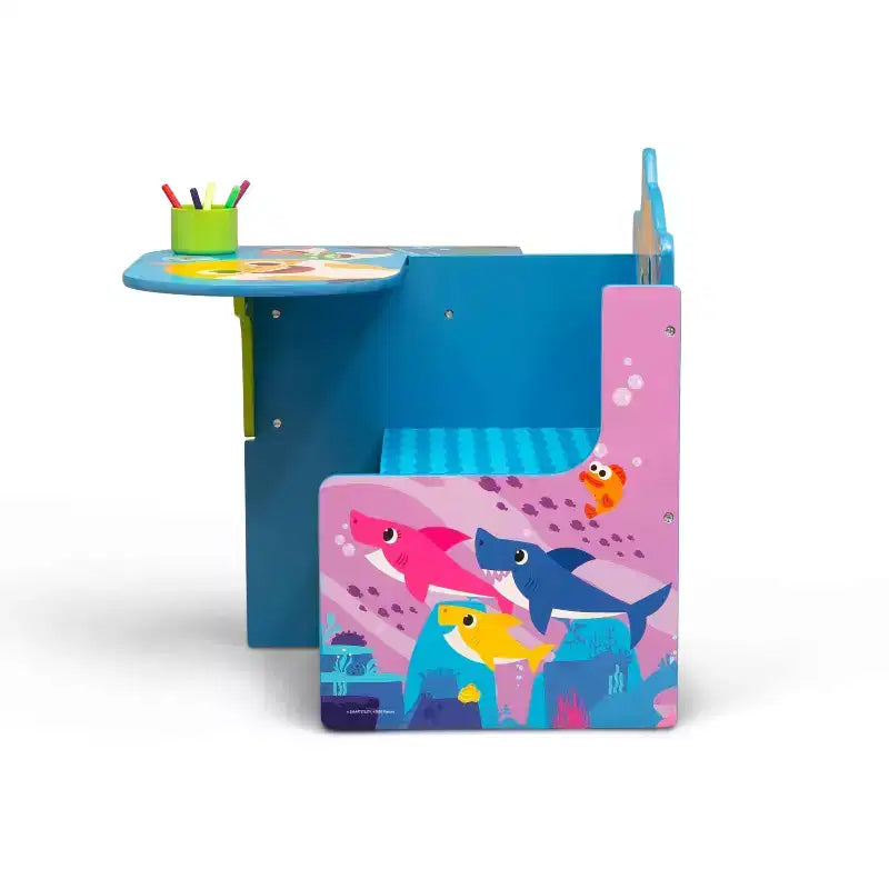 Delta Children Baby Shark Kids Chair Desk with Storage