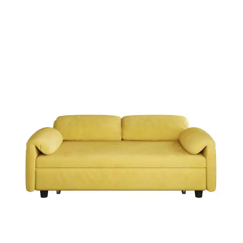 54-inch Modern Convertible Sofa,Velvet Sofa Bed with Storage Pockets,Retractable 2-in-1 Loveseat for Living Room,Small Space