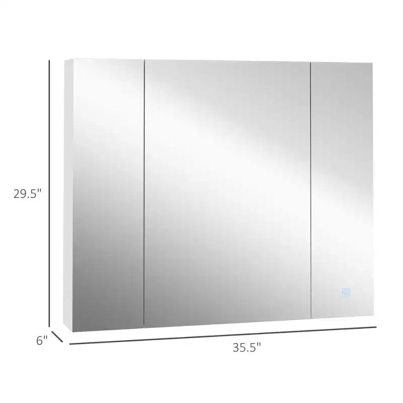 Medicine Cabinet, Wall-Mounted Bathroom Vanity Mirror Organizer with Dimmer Touch Switch, Charged