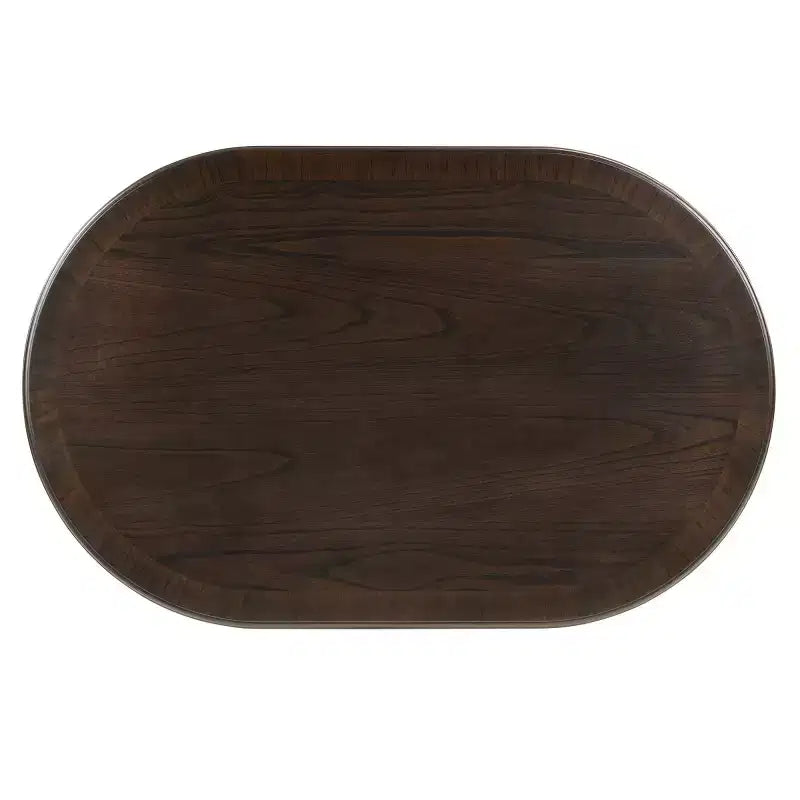 31.5 Modern Oval Coffee Table with X-Shaped Base, Minimalist Wood Veneer Sofa Center Table for Living Room or Home Office-Panipeachy