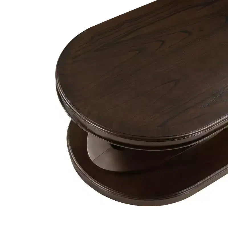 31.5 Modern Oval Coffee Table with X-Shaped Base, Minimalist Wood Veneer Sofa Center Table for Living Room or Home Office-Panipeachy