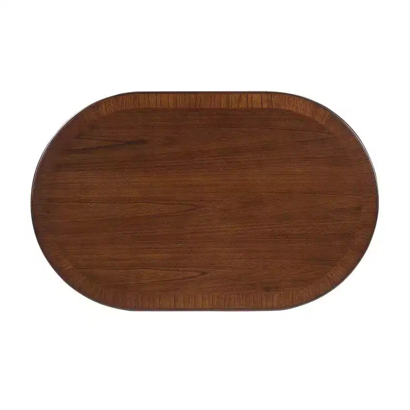 31.5 Modern Oval Coffee Table with X-Shaped Base, Minimalist Wood Veneer Sofa Center Table for Living Room or Home Office-Panipeachy