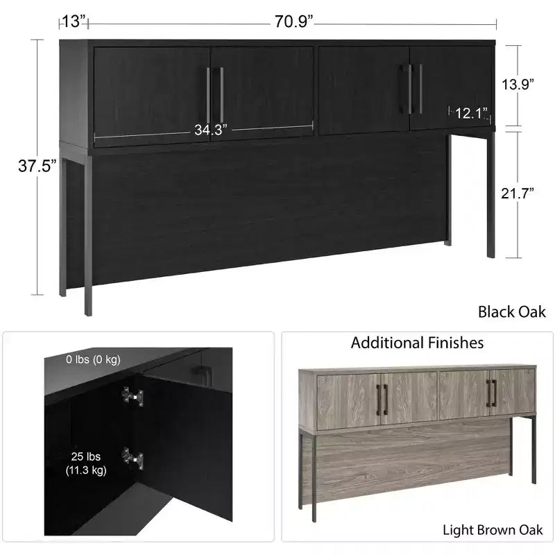 GDFStudio Cael Modern 70.9'' Parkside Hutch with 2 Storage Compartments