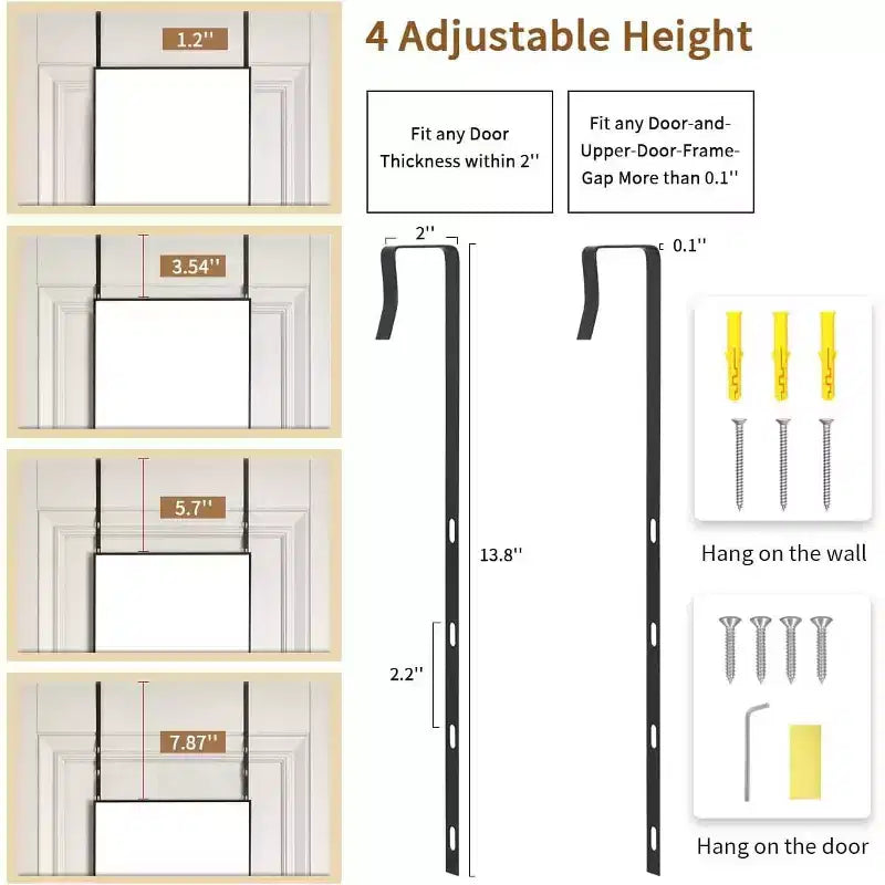 Black Full Length Over-Door Mirror, 1-Person