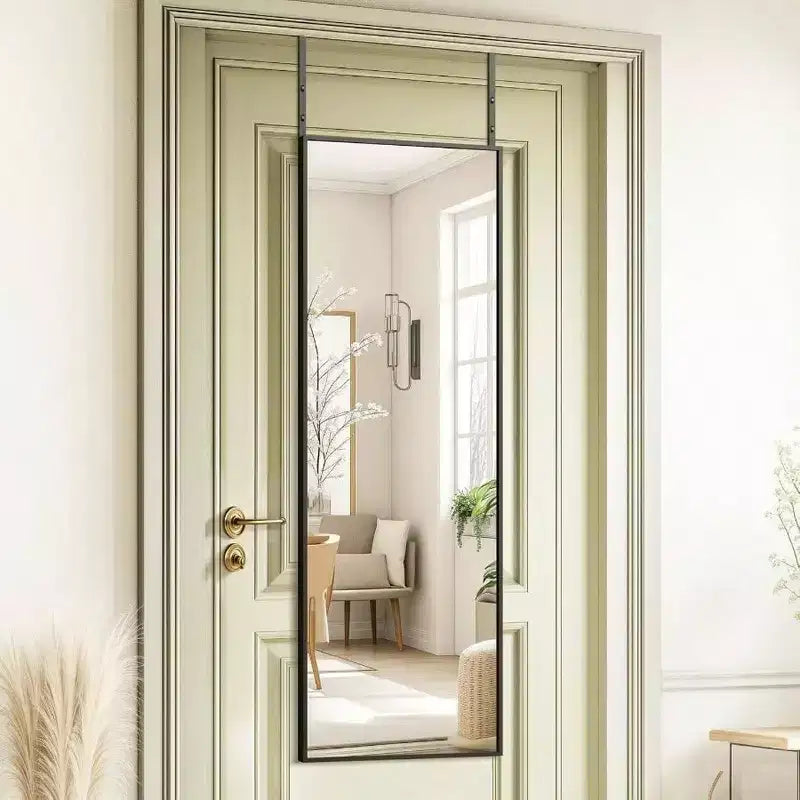 Black Full Length Over-Door Mirror, 1-Person